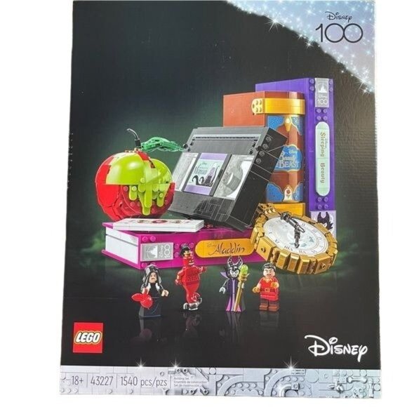 Lego Disney 100 Villain Icons 43227 Maleficient Gaston Jafar Evil Queen 1540 Pcs